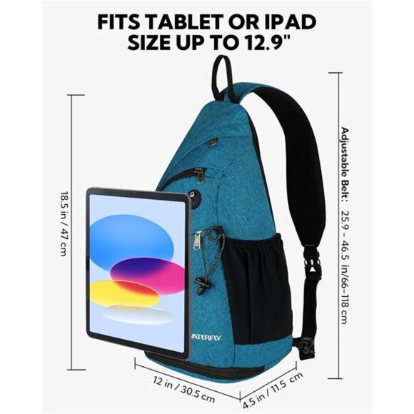 Sling Bag Crossbody Backpack: Over Shoulder Daypack Casual Cross Chest Side Pack - Picture 2 of 7